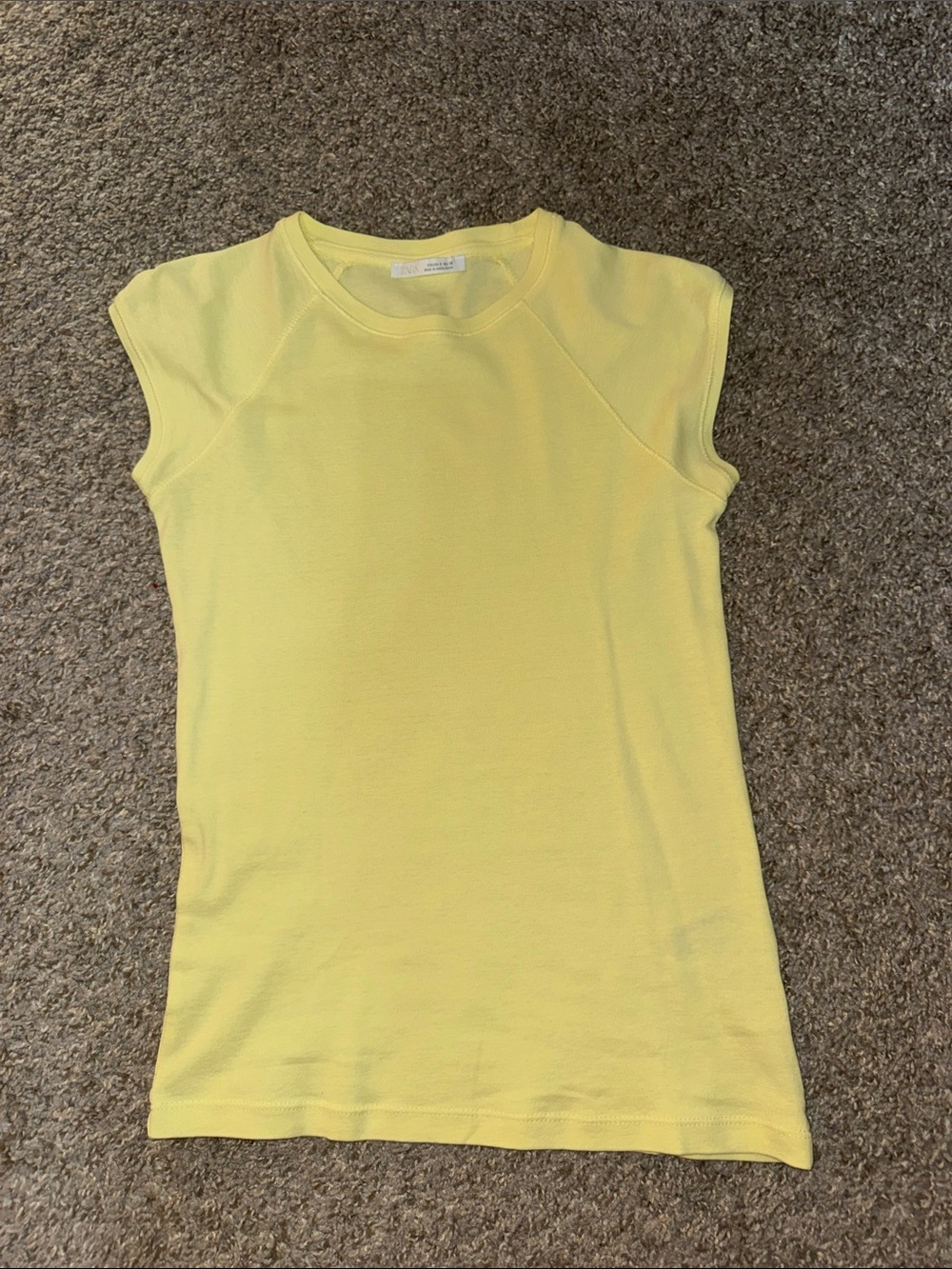 Zara NWOT bright yellow cap sleeve top size small